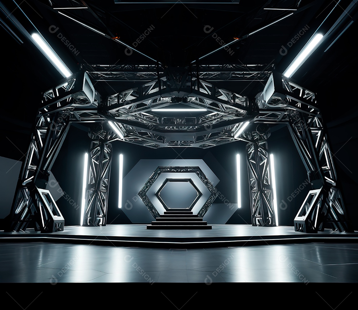 Estrutura de ferro estilo palco