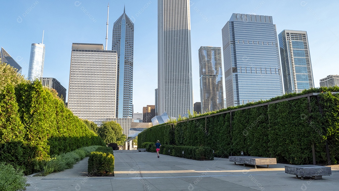Arranha céus no centro de Chicago