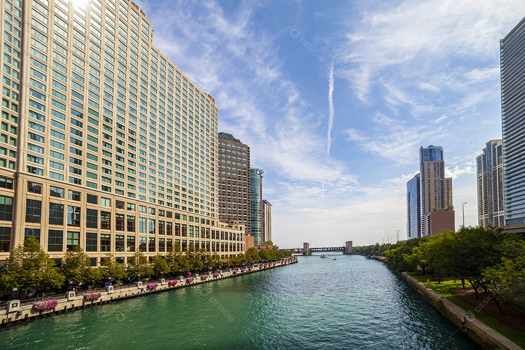 Arranha céus no centro de Chicago