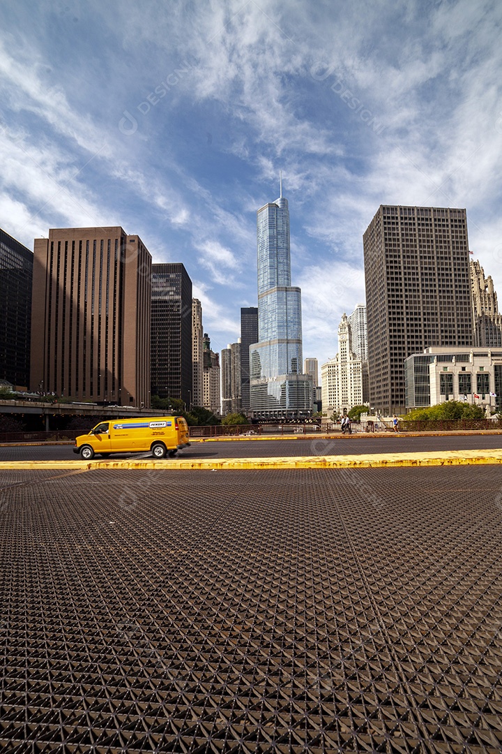 Arranha céus no centro de Chicago