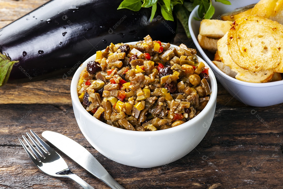 Deliciosa berinjela como aperitivo