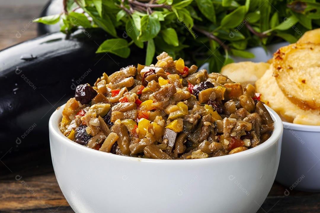 Deliciosa berinjela como aperitivo