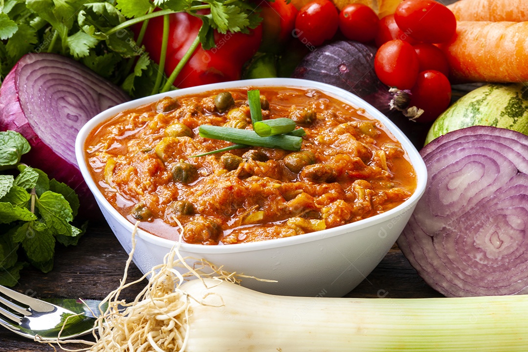 Carne cozida com molho e alcaparras