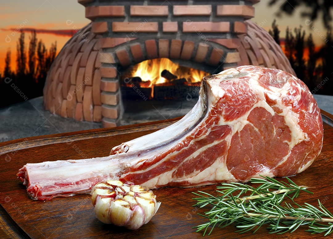 Costela crua com temperos