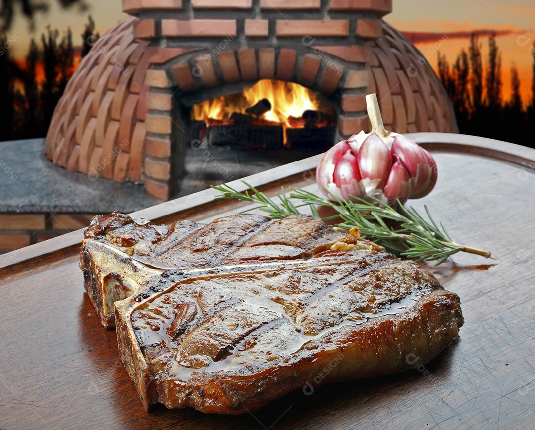 Pedaço de carne assado