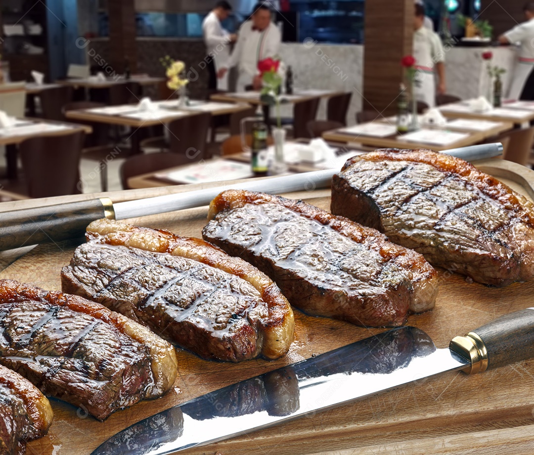 Pedaços de picanha assada deliciosa