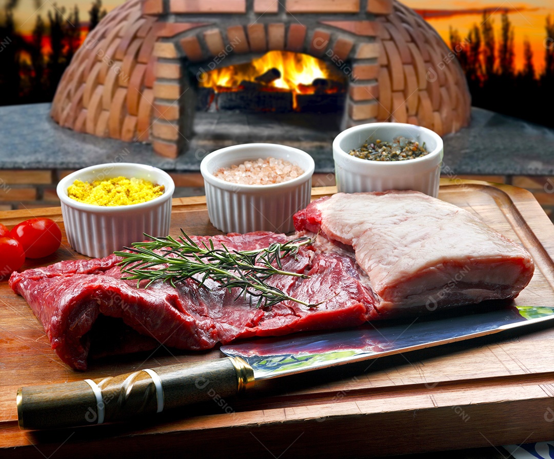 Pedaço de bife de flanco