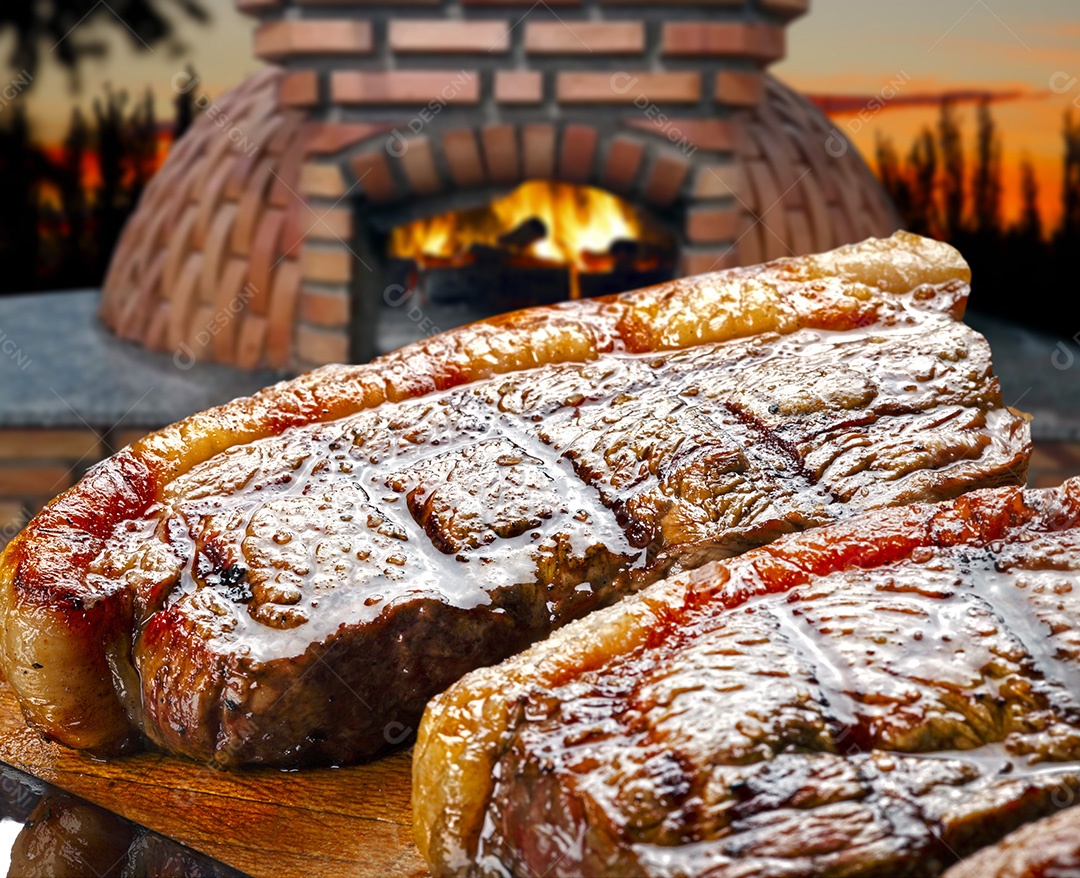 Pedaços de picanha assado