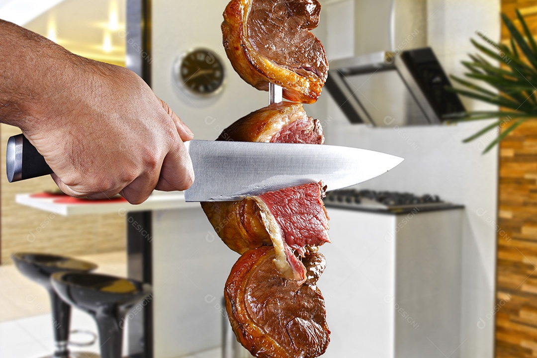 Espeto de picanha assado ao ponto