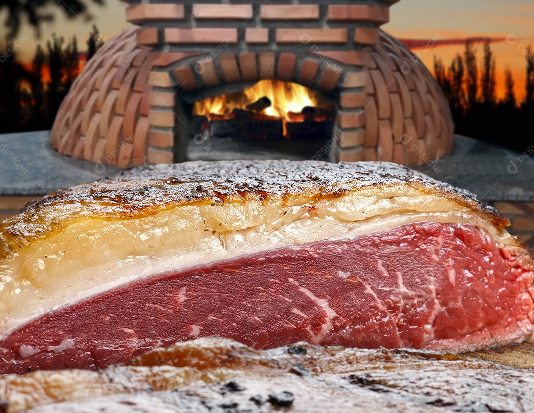 Picanha fatia assado mal passado