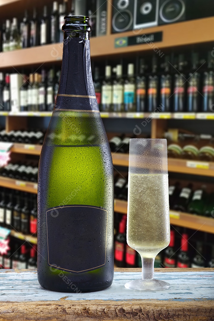 Vinho champanhe taça cheia para degustação