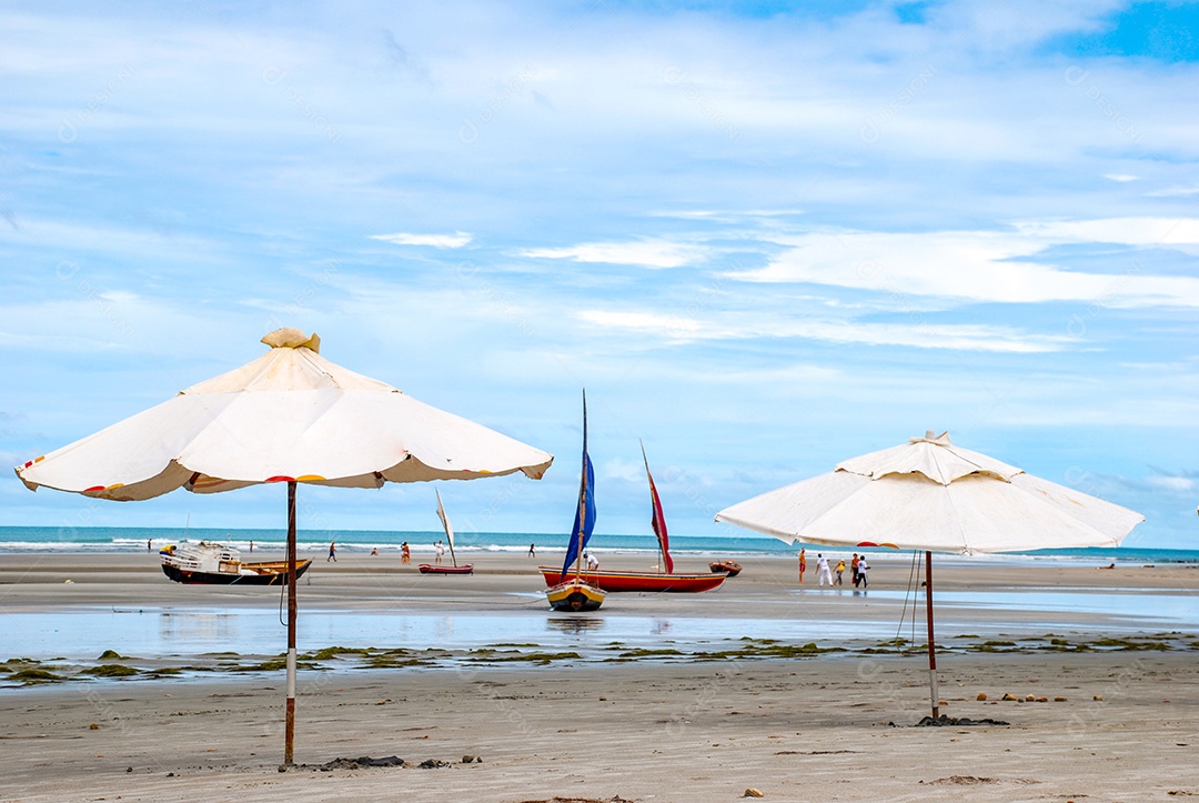 Uma praia virgem escondida atrás das dunas da costa oeste de Jijoca