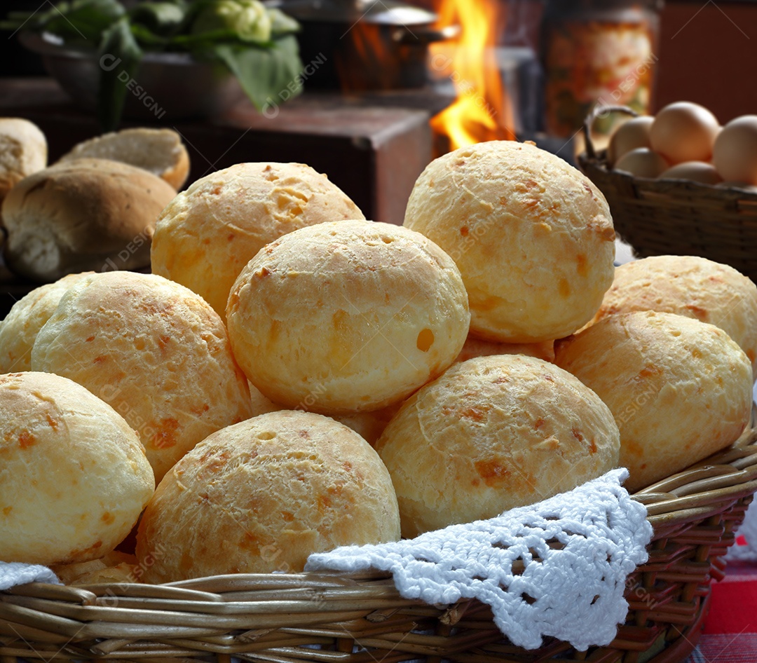 Cesta de biscoito de queijo