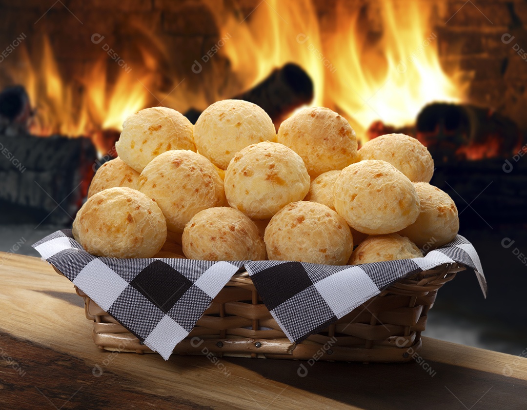 Cesta de pão de queijo