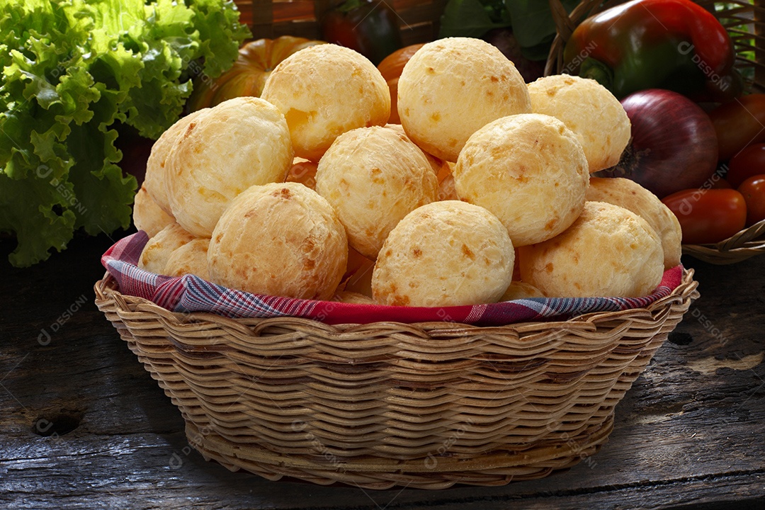 Cesta de pão de queijo
