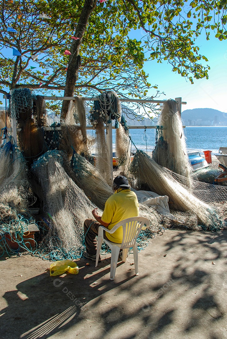 Rede de pesca praia de Copacabana
