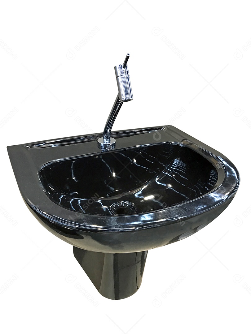 Lavatório branco sobre fundo branco