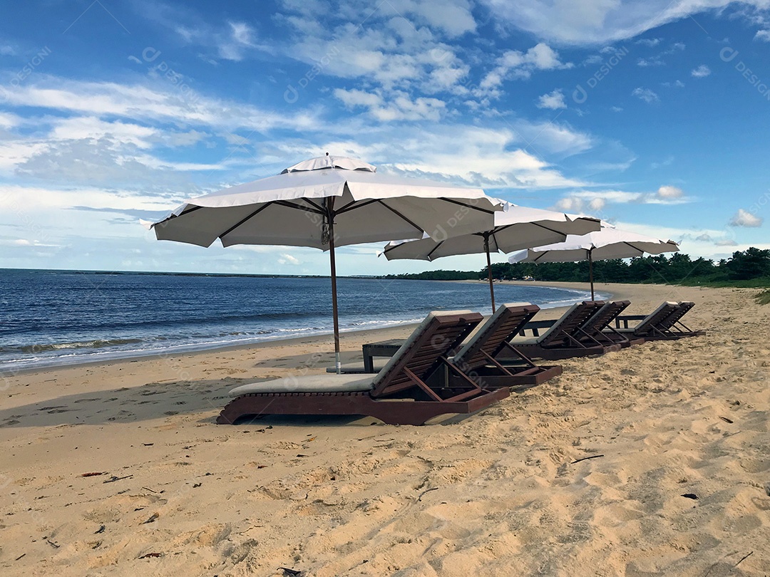 Cadeira de praia e guarda sol