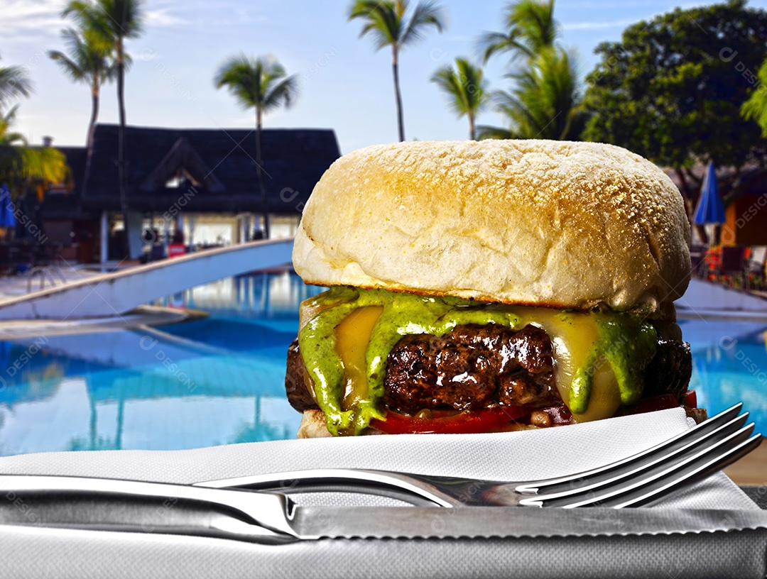 Delicioso hambúrguer gourmet