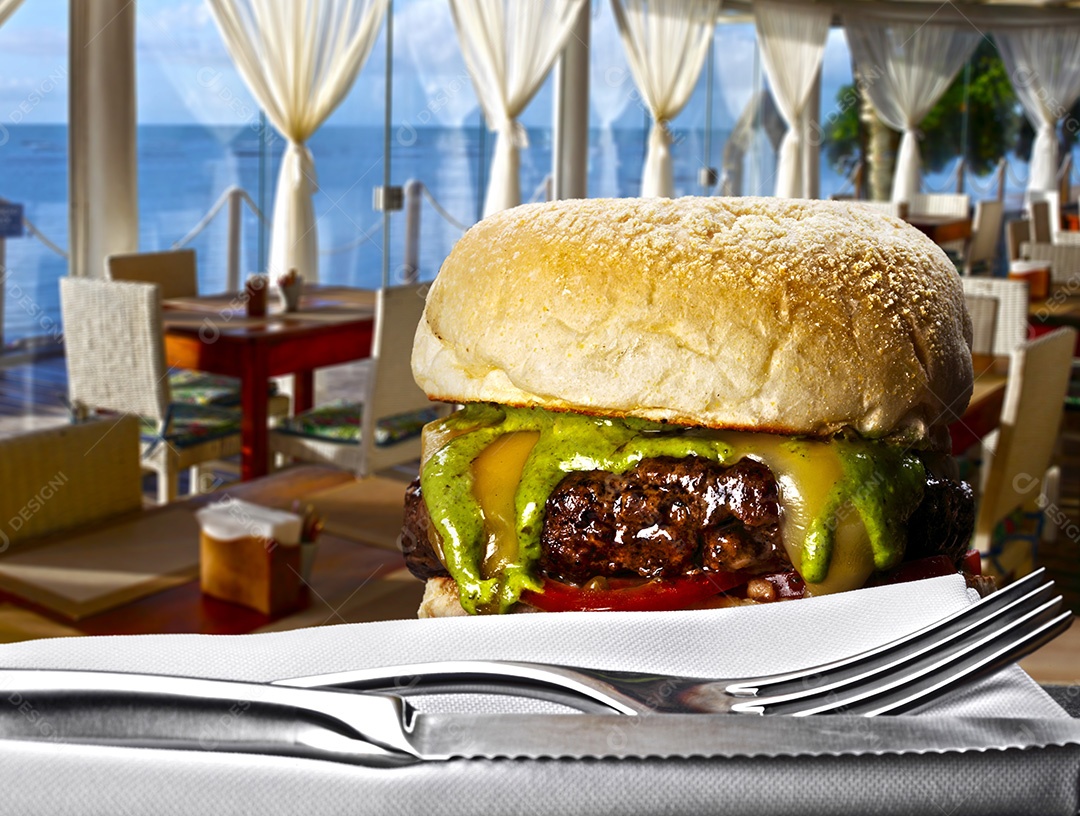 Delicioso hambúrguer gourmet