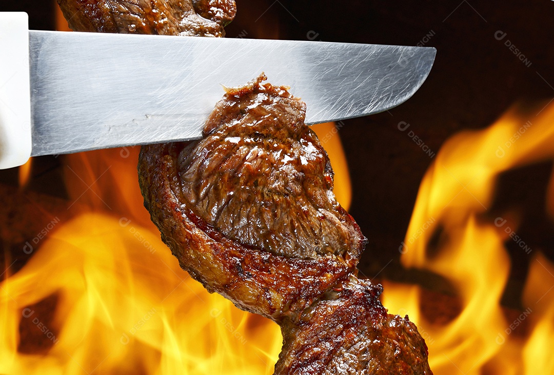 Espeto com picanha assado