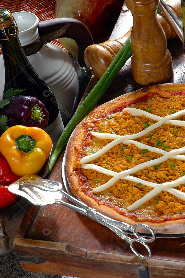 Pizza de frango com catupiry