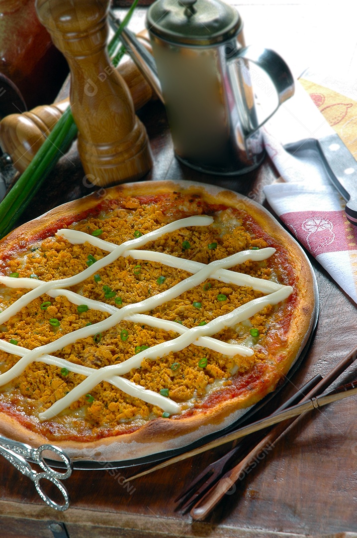 Pizza de frango com catupiry