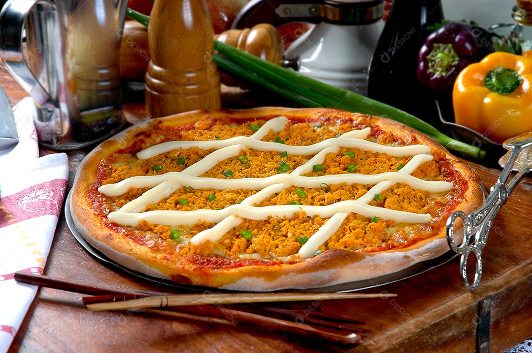 Pizza de queijo e frango