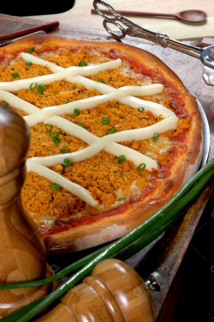 Pizza de queijo e frango