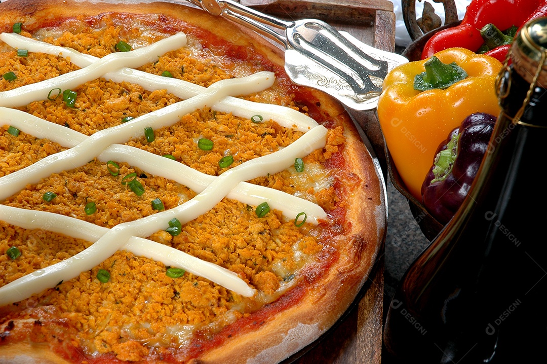 Pizza de queijo e frango