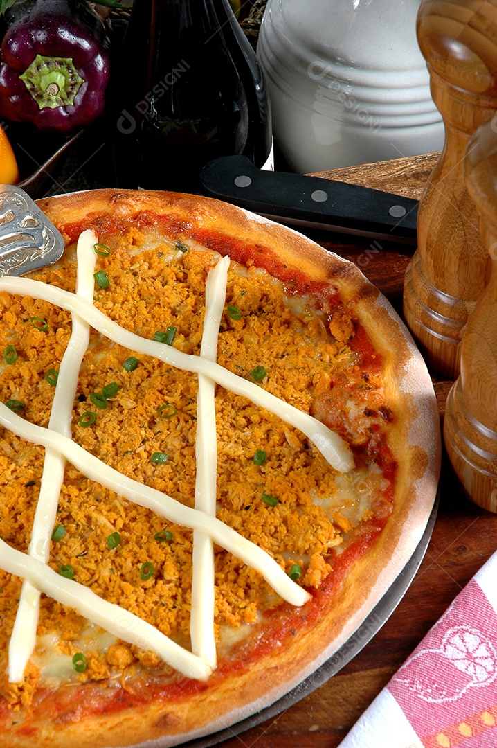 Pizza de queijo e frango