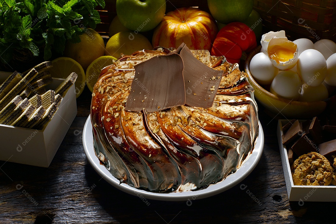 Bolo de chocolate com bombom