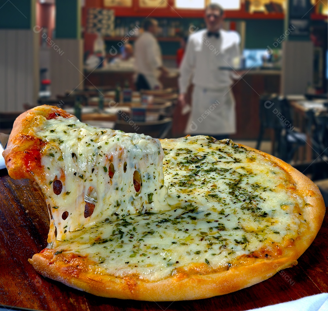 Pizza de mussarela com orégano