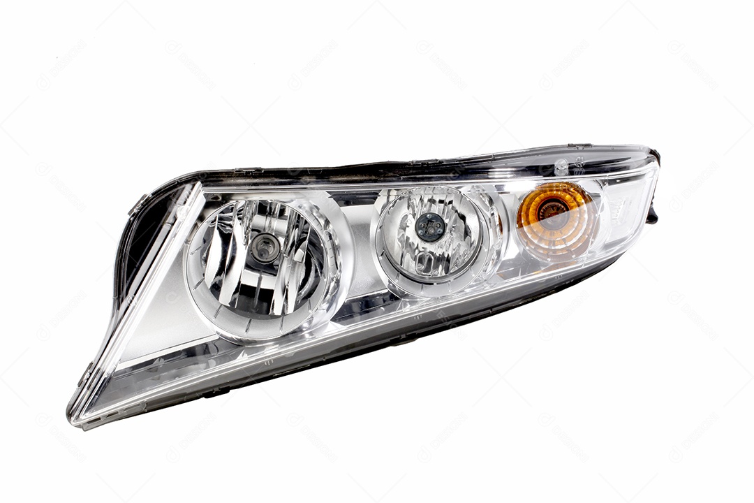 Farol de carro fundo branco