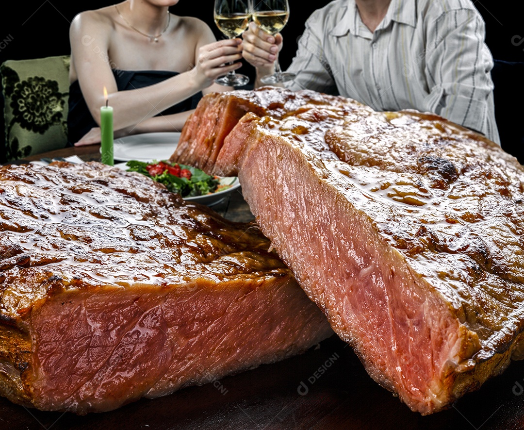 Picanha cortada ao ponto