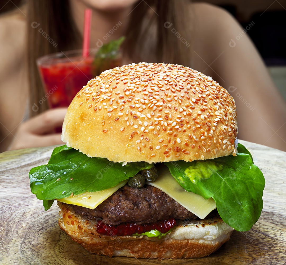 Hambúrguer gourmet delicioso