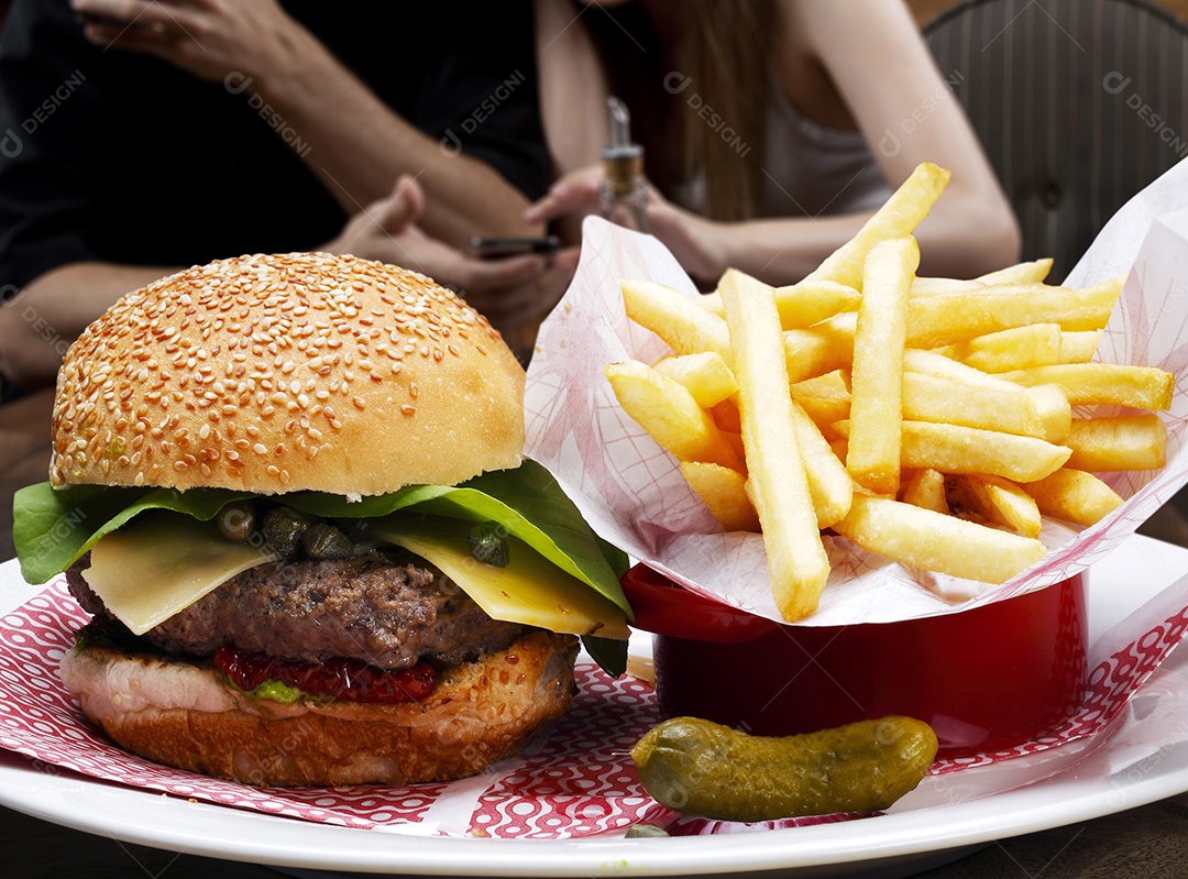 Hambúrguer gourmet delicioso