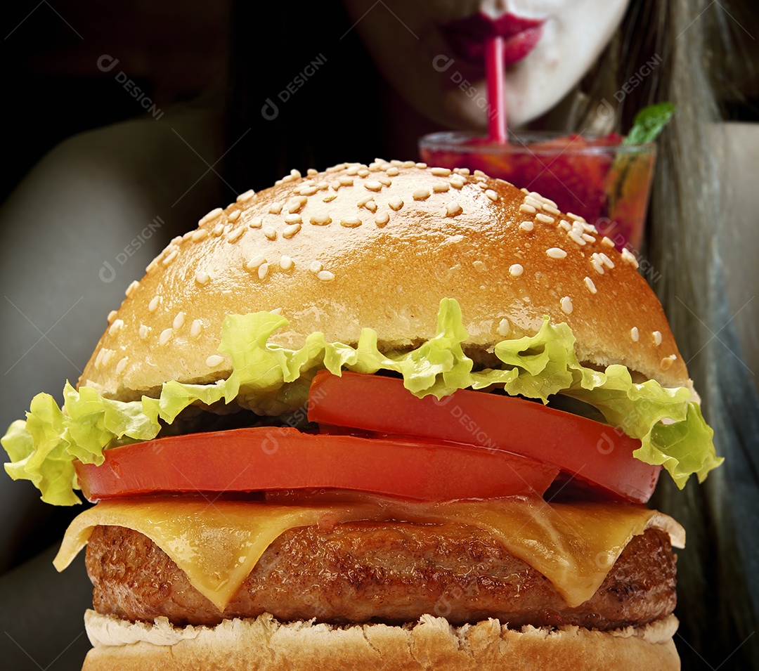 Hambúrguer gourmet delicioso