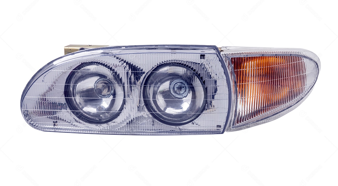 Farol de carro fundo branco
