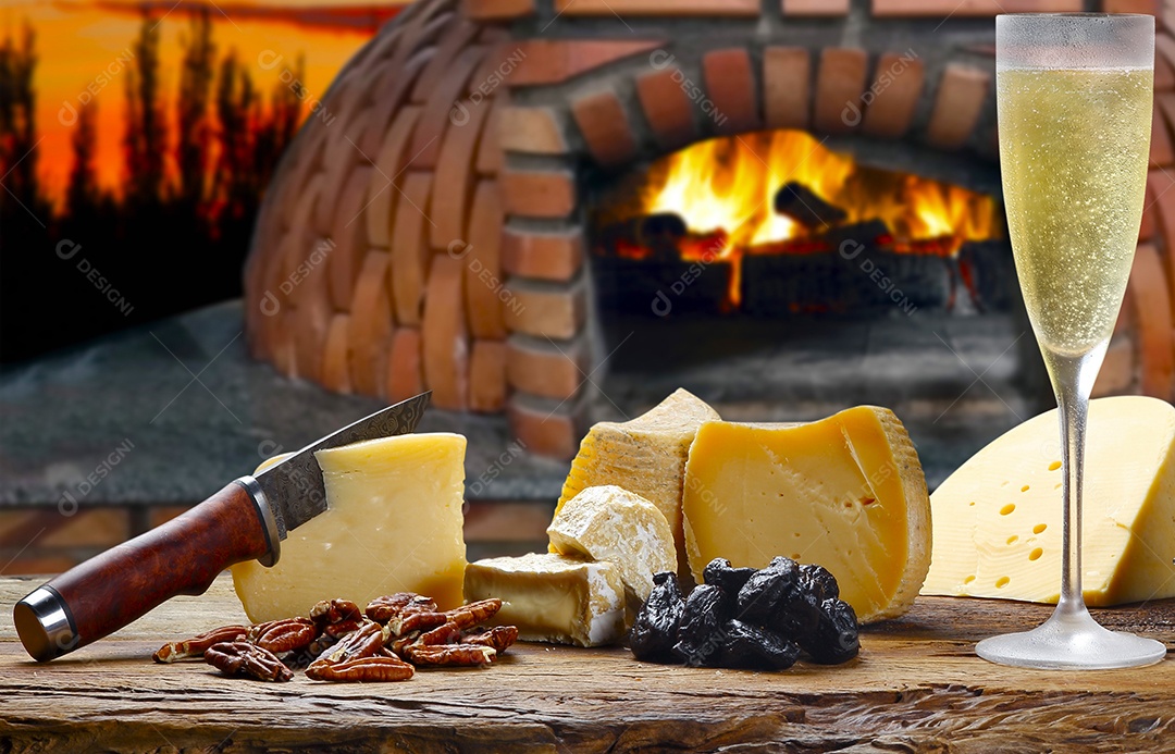 Champanhe com queijo