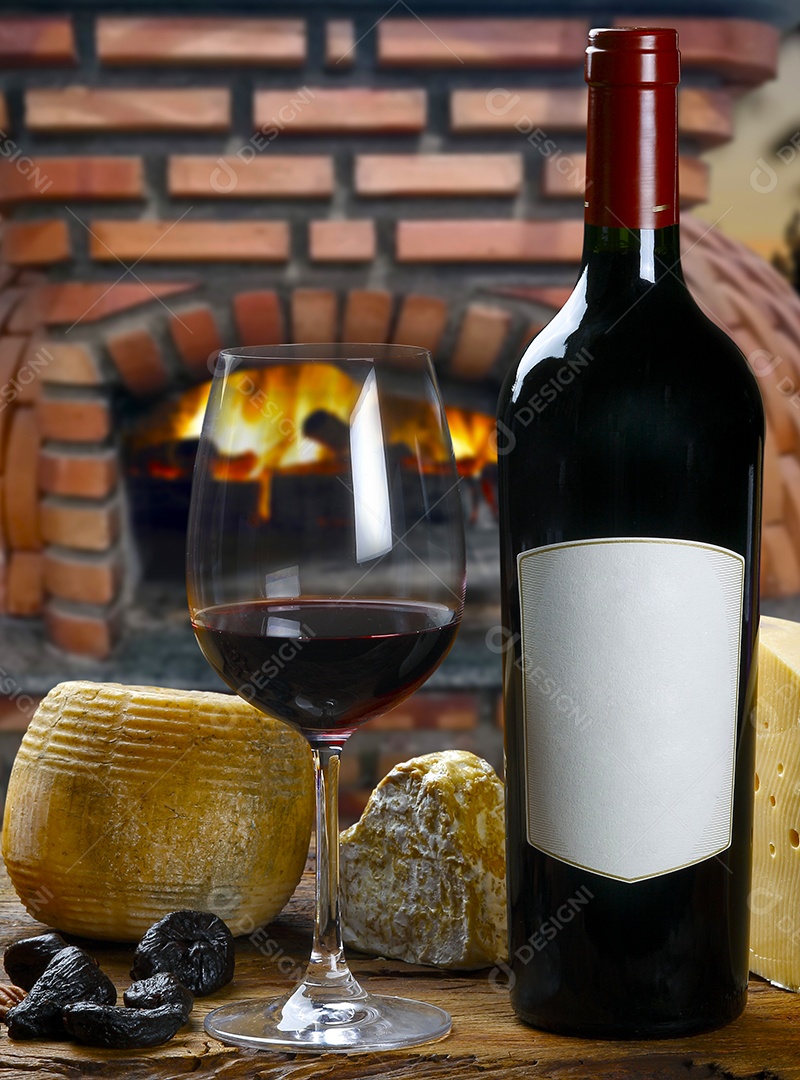 Vinho tinto com queijo