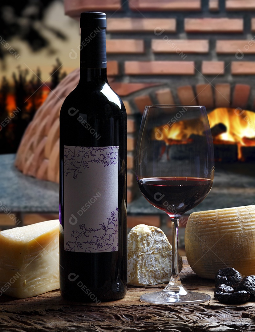 Vinho tinto com queijo