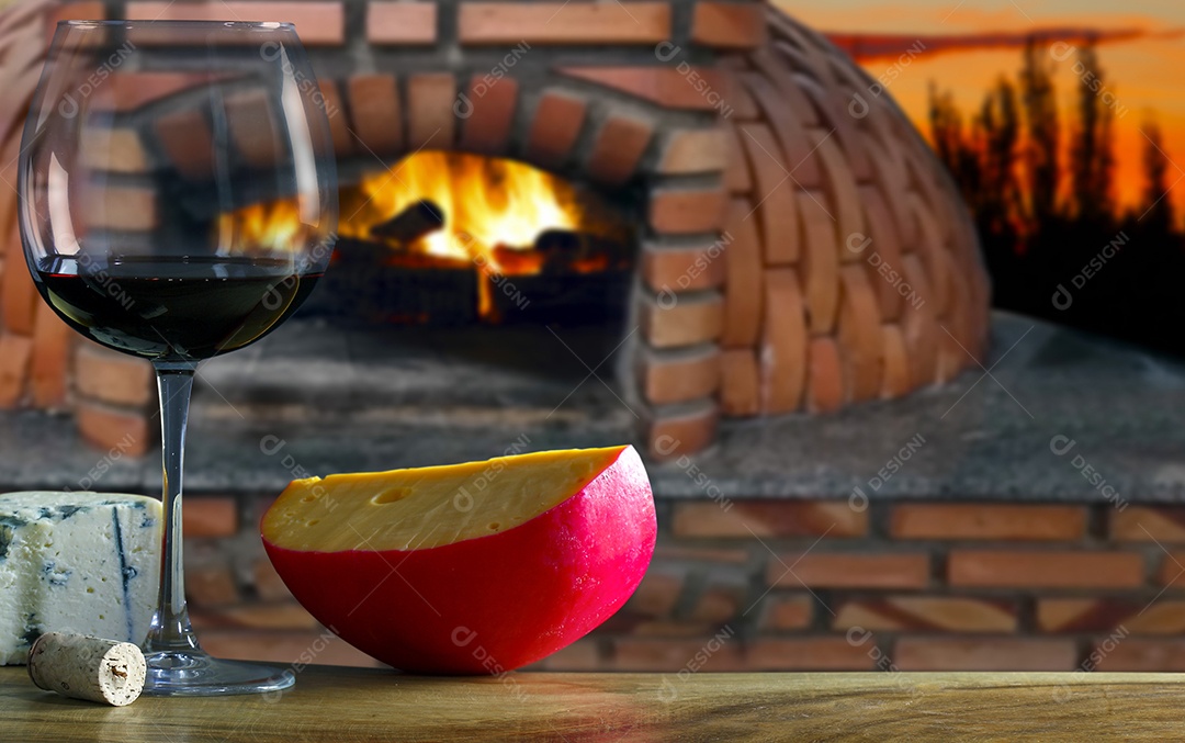 Vinho tinto com queijo