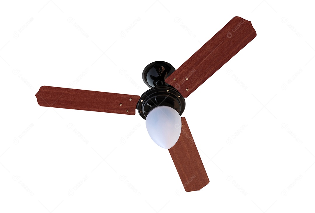 Ventilador de teto com pás de madeira