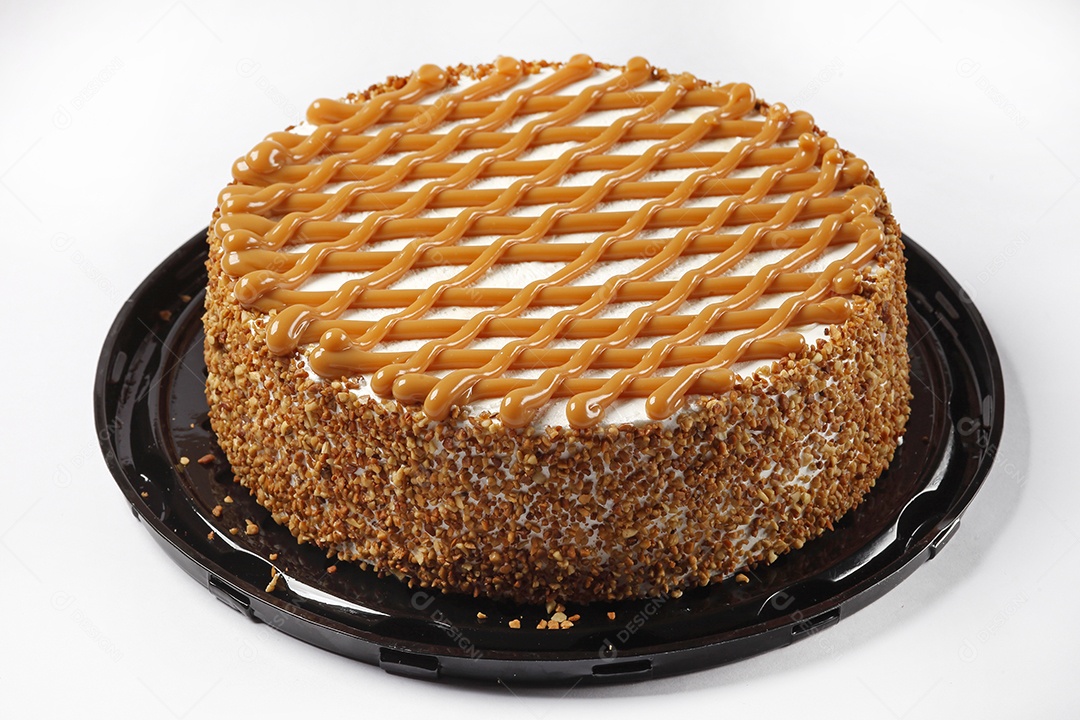 Bolo coberto doce de leite