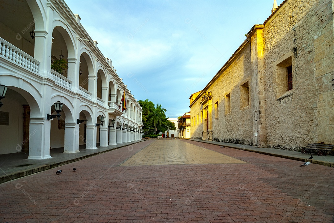 Vista de ruas de cartagena na Colombia