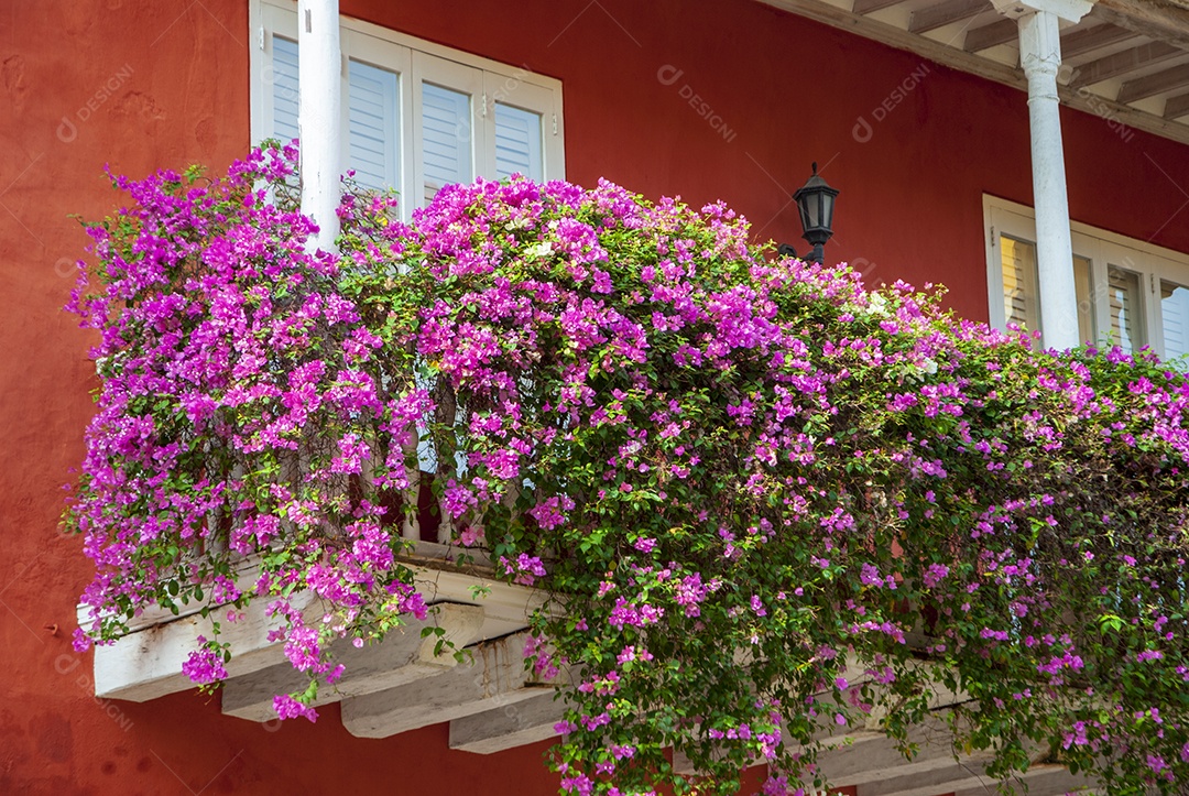 Varandas de uma casa na cidade de Cartagena