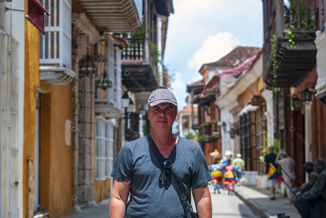 Passeio turístico no centro histórico de cartagena na Colômbia