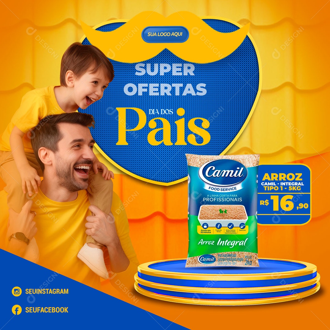 Super Ofertas Dia dos Pais Social Media PSD Editável