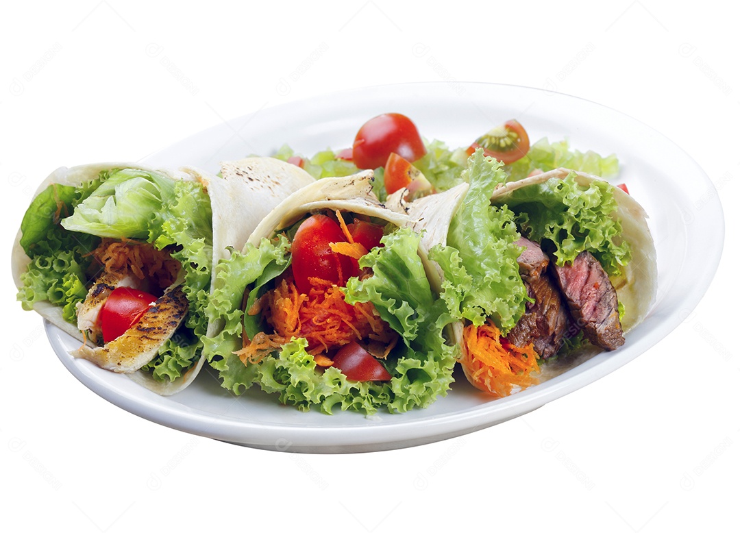 Enrrolado de salada e carne